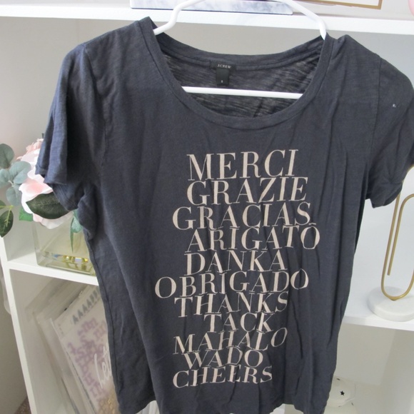 J. Crew Women's casual Short Sleeve T-Shirt Top Size Small dark grey EUC - Picture 6 of 7